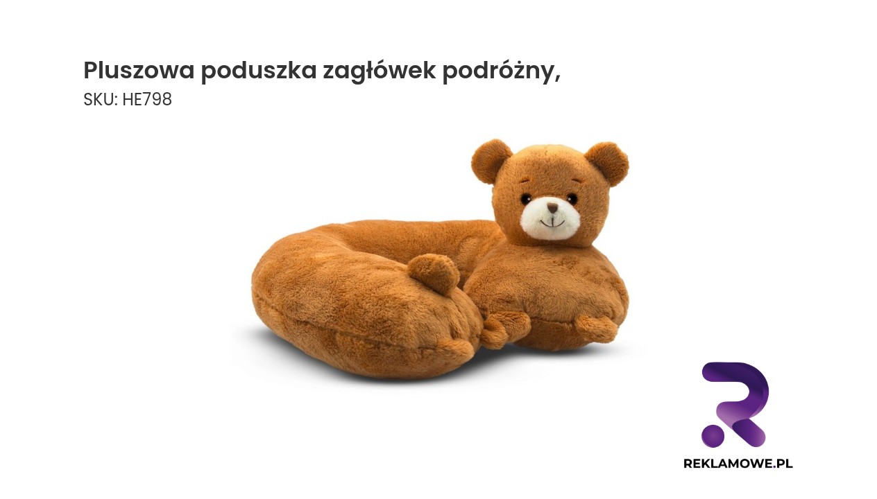 Pluszowa poduszka zagłówek podróżny w kształcie misia